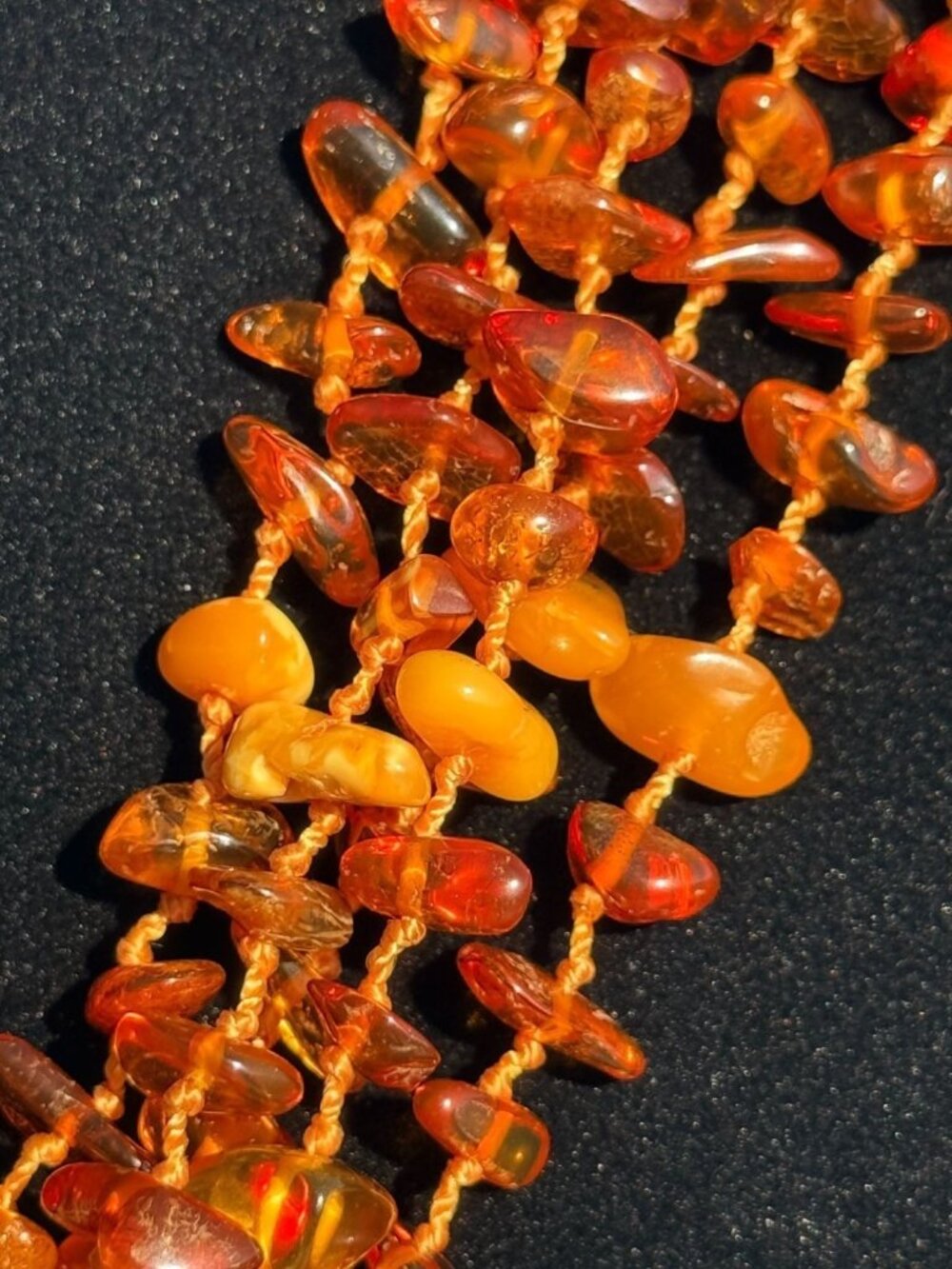 Vintage Genuine Amber Necklace Honey Butterscotch Multi Strand Pendant 20” 79g - Picture 10 of 16